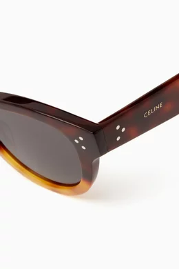 Buy CELINE Brown Baby Audrey Sunglasses in Acetate For Women