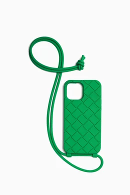 Buy Bottega Veneta Green iPhone 14 Pro Case on Strap For