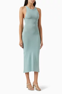 Buy ALOHAS Blue Delicate Strap Bodycon Midi Dress in Cotton-blend For Women  Online | Ounass Saudi