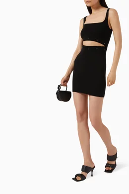 alohas knit dress Buy Black Ready Buttons Ribbed Mini in Stretch Cotton-knit For Women Online size:xxs