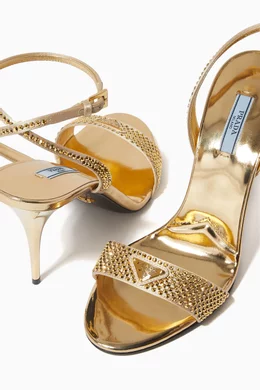 Buy Prada Gold Sandals in Crystal Satin For Women Online Ounass Saudi