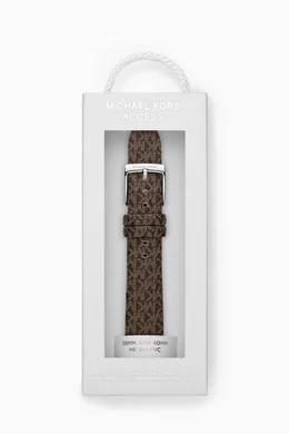 Buy Michael Kors Brown Logo Apple Watch Strap in Canvas 18mm For Women Online Ounass Saudi