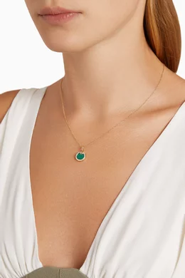 Buy David Yurman Green Petite DY Elements Diamonds Malchite Necklace in 18kt Gold For Women Online Ounass Saudi