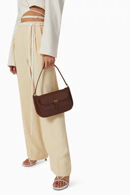 Buy BY FAR Brown Miranda Shoulder Bag in Patent Leather For