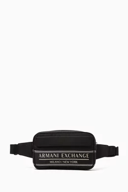 Buy Armani Exchange Black City Life Logo Belt Bag in Tech Fabric For Men Online Ounass Saudi