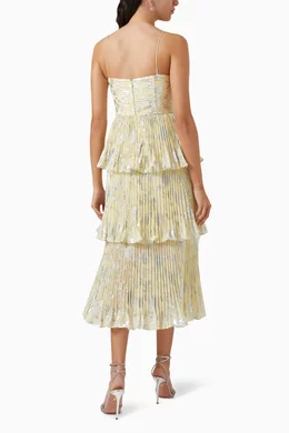 metallic jacquard dress self portrait Metallic Jacquard Self Portrait Gold Dress Buy Self-Portrait Yellow Midi  Dress In Metallic Jacquard For Women