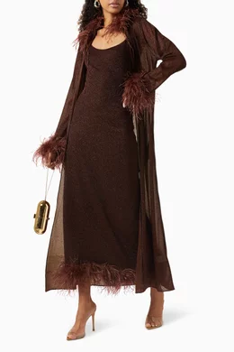 oseree brown dress Oseree Stud Mini Dress