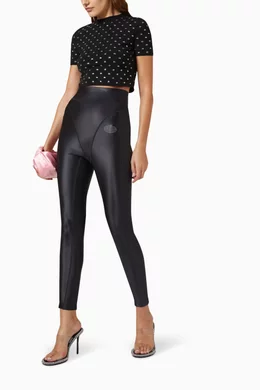 Buy Alexander Wang Black Panty-line Leggings in Reflective