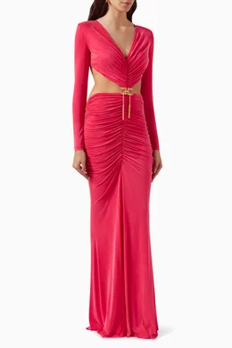 ワンピース ELISABETTA FRANCHI 'Red Carpet' dress Pink Buy Elisabetta Franchi Pink Red Carpet Maxi Dress in Viscose