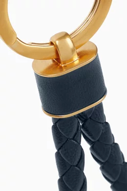 ★BOTTEGA VENETA★ Intrecciato key ring midnight blue 607492 Buy Bottega Veneta Blue Keyring in Intrecciato Leather For