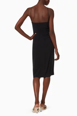 Buy Anemos Black The Sweetheart Halter Midi Dress in Stretch Cupro For Women Online Ounass Saudi
