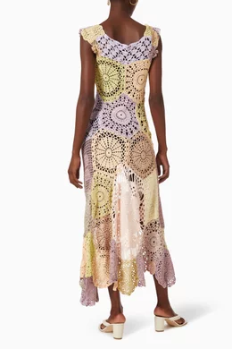 alix pinho crochet dress Buy Alix Pinho Neutral Mermaid Crochet Maxi Dress in Cotton For Women  Online