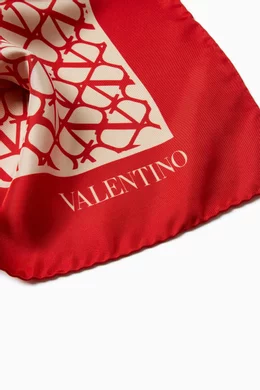 VALENTINO Vlogo Signature シルクスカーフ Valentino - Vlogo Signature red silk scarf 2W0EI114WYT