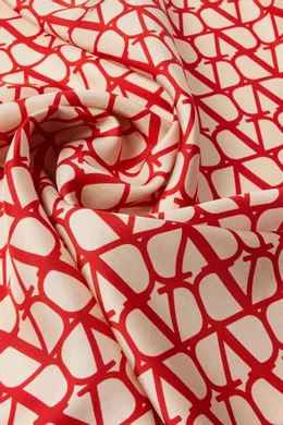 VALENTINO Vlogo Signature シルクスカーフ Valentino - Vlogo Signature red silk scarf 2W0EI114WYT