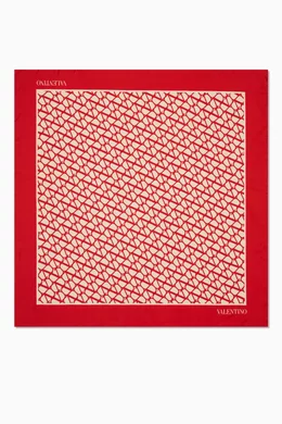 VALENTINO Vlogo Signature シルクスカーフ Valentino VLogo Signature Printed Silk Scarf | endource