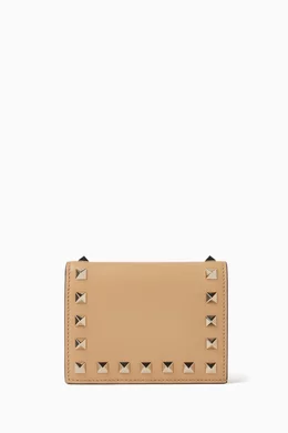 Valentino garavani rockstud leather french wallet new arrivals