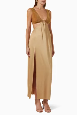 knee length dresses for ladies EMI DRESS BLU – Benedetta main image 0