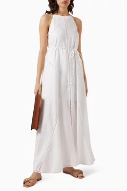 maxi long sleeve linen dress Linen Maxi Dress with Long Sleeves 'Melissa'