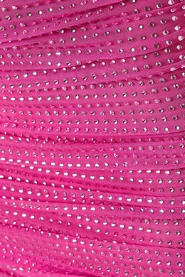 self portrait pink rhinestone mesh midi dress knee length dresses for ladies Gunmetal Rhinestone Mesh Midi Dress  self- portrait-US