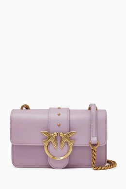 Buy PINKO Purple Mini Love One Bag in Leather For Women Online Ounass Saudi