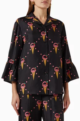 Buy Gucci Multicolour Ice Cream Shirt in Silk Twill For Women Online Ounass Saudi