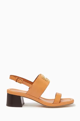 Buy Tory Burch Brown Eleanor Block Heel Sandals in Leather For Women Online Ounass Saudi