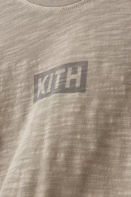 Buy Kith Grey Box Logo T-shirt in Slub Jersey For Boys Online
