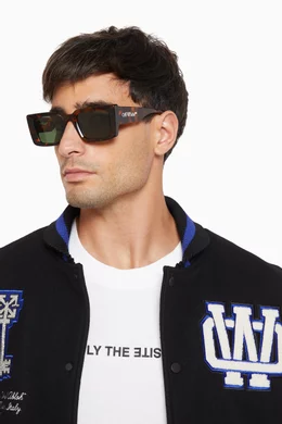 Buy Off-White Brown Savannah Sunglasses in Acetate For Men  display picture 1