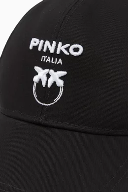 Buy PINKO Black Busseto Baseball Cap in Cotton Gabardine For  display picture 1