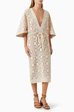 rahi crochet dress Buy Andrea Iyamah White Rahi Cover-up Dress in Crochet For Women Online