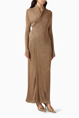 【 BALENCIAGA 】 Maxi ドレス Maxi Dress in Brown BALENCIAGA Women's Maxi Dress in Brown | REVERSIBLE