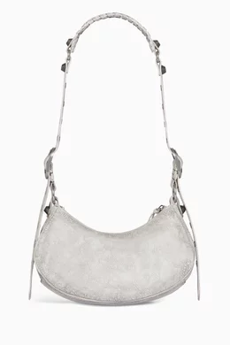 Buy Balenciaga White XS Le Cagole Dirty-effect Shoulder Bag