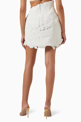 ミニスカート ZIMMERMANN Women Mini Skirts 2457SRS252TEA White white-silk-zimmermann-skirt-