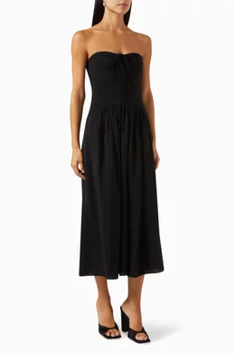 Buy Vince Black Ruched Halter Neck Midi Dress in Rayon For Women Online |  Ounass Saudi