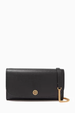 Buy Tory Burch Black Robinson Chain Wallet in Leather For Women Online Ounass Saudi