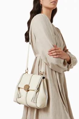 Buy Chloé White Penelope Small Soft Shoulder Bag in Grained