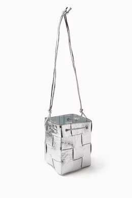 Bottega Veneta Cassette Bucket Silver Bag✨ Retail Price: $2,310 usd Our  Price: $1,590 usd