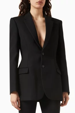 Buy Black Contour Blazer in Merino Wool For Women