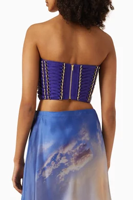 Buy Zimmermann Blue Tama Lace-up Corset in Silk-organza For Women Online |  Ounass Saudi