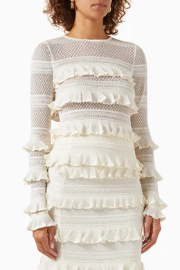 Buy Zimmermann Neutral Wonderland Frill Top in Viscose For Women Online |  Ounass Saudi