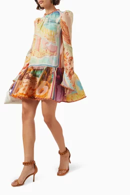 tama layered mini dress Zimmermann TAMA LAYERED MINI DRESS - 7299DTAMPOPR