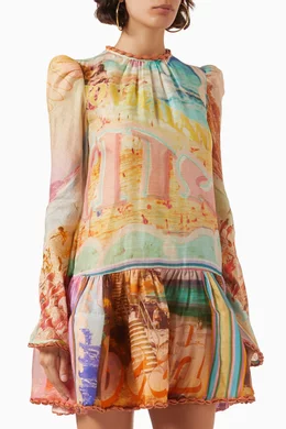 Buy Zimmermann Multicolour Tama Layered Mini Dress in Silk & Linen For  Women Online | Ounass Saudi