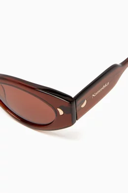 【関税込み】Nanushka ブラウン Azalea サングラス Azalea - Bio-Plastic Cat-Eye Sunglasses - Brown – Nanushka
