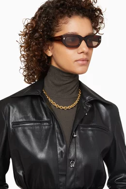 Buy NANUSHKA Brown Kadee Sunglasses in Acetate For Women  display picture 3