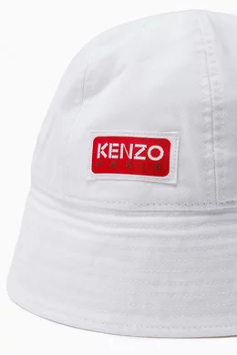 Buy KENZO White Logo Sailor Hat in Cotton For Men Online Ounass