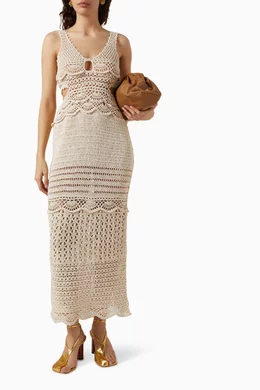 simkhai crochet maxi dress Simkhai Crochet cut-out Maxi Dress | Brown