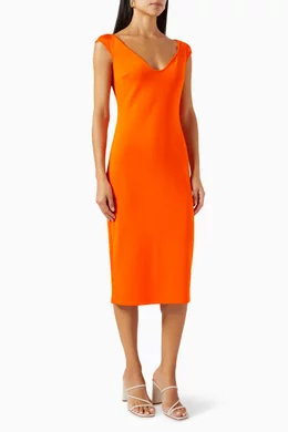 pinko orange dress Buy PINKO Orange Ambizioso Dress in Georgette For Women Online