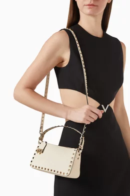 Cosette Rockstud Grainy Calfskin Crossbody Bag Rockstud Grainy