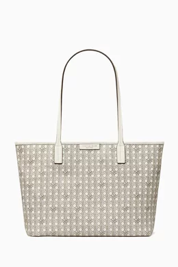 Buy Tory Burch White Small Ever ready Zip Tote Bag in Coated canvas For Women Online Ounass Saudi