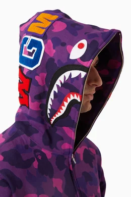 Buy A Bathing Ape Purple Color Camo Shark Hoodie in Cotton For Men Online Ounass Saudi